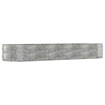 vidaXL Høybed sølv 447x140x68 cm pulverlakkert stål