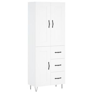 vidaXL Highboard hvit 69,5x34x180 cm konstruert tre