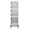 vidaXL Highboard med glassdører hvit 35x37x120 cm