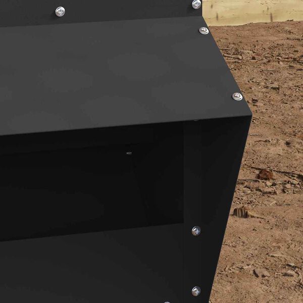 vidaXL Hønsefutteral Svart 20 x 25 x 35 cm Kaldvalsget Stål