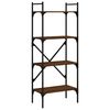 vidaXL Bokhylle 4 etasjer brun eik 56x31,5x138,5 cm konstruert tre