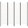 vidaXL Romdeler 4 paneler hvit 200x180 cm