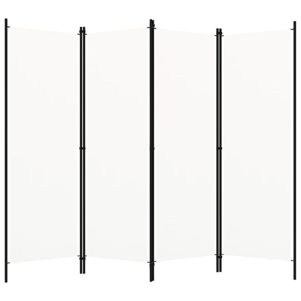 vidaXL Romdeler 4 paneler hvit 200x180 cm
