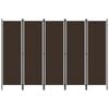 vidaXL Romdeler med 5 paneler brun 250x180 cm