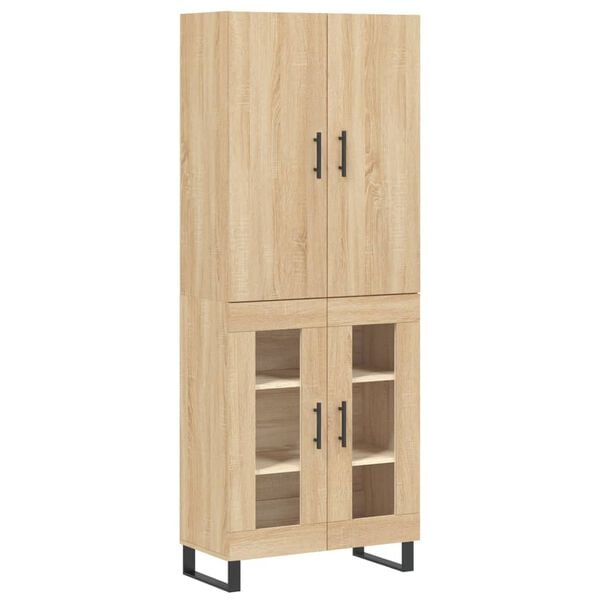 vidaXL Highboard sonoma eik 69,5x34x180 cm konstruert tre
