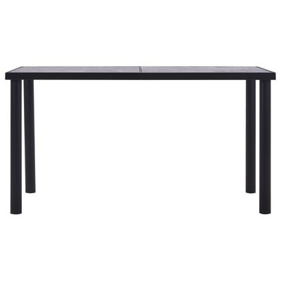 vidaXL Spisebord svart og betonggrå 140x70x75 cm MDF