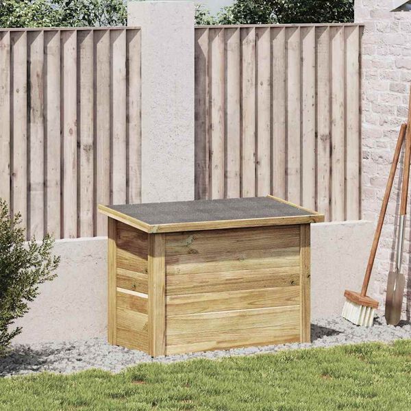 vidaXL Lagringsboks Naturlig 80 x 44,5 x 57,5 cm Impregnert furu