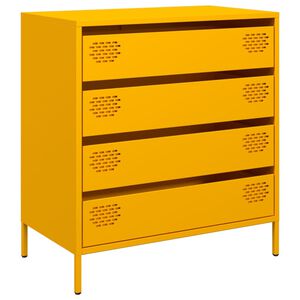 vidaXL Skjenk sennepsgul 68x39x73,5 cm kaldvalset st&aring;l