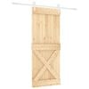 vidaXL Skyved&oslash;r Naturlig og Hvit 100 x 210 cm Heltre furu