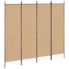 vidaXL 4-panel romdeler Beige 200 x 180 cm Stoff