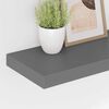 vidaXL Flytende vegghyller 2 stk h&oslash;yglans gr&aring; 60x23,5x3,8 cm MDF