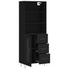 vidaXL Highboard svart 69,5x34x180 cm konstruert tre