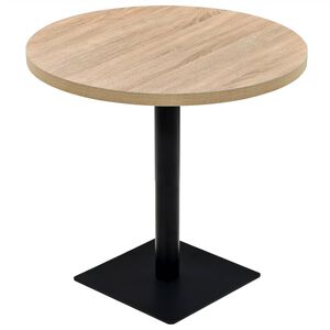 vidaXL Bistrobord MDF og stål rund 80x75 cm eikefarge