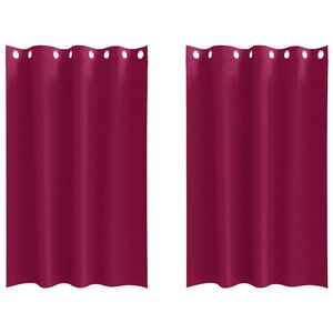 vidaXL M&oslash;rkleggende Gardiner med Ringer 2 pcs Vinr&oslash;d 175 x 140 cm