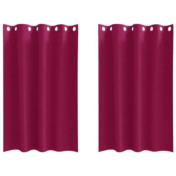 vidaXL M&oslash;rkleggende Gardiner med Ringer 2 pcs Vinr&oslash;d 175 x 140 cm