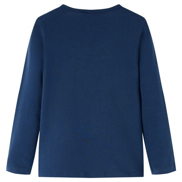 T-skjorte for barn med lange ermer marinebl&aring; 104