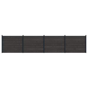 vidaXL Gjerdeplate 4 pcs WPC og Aluminium Svart