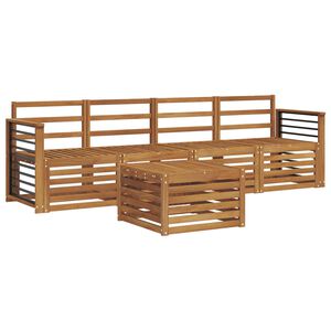 vidaXL Utend&oslash;rs sofa-sett 5 stk. Naturlig Solid akasietre