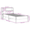 vidaXL Seng med bokhylle uten madrass voksbrun 100x200 cm heltre furu