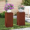 vidaXL Planteholder 2 pcs Rusten 24 x 24 x 55 cm Cortenst&aring;l