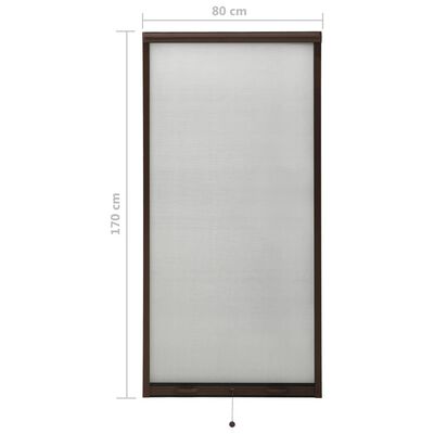 vidaXL Nedrullbar insektskjerm for vinduer brun 80x170 cm
