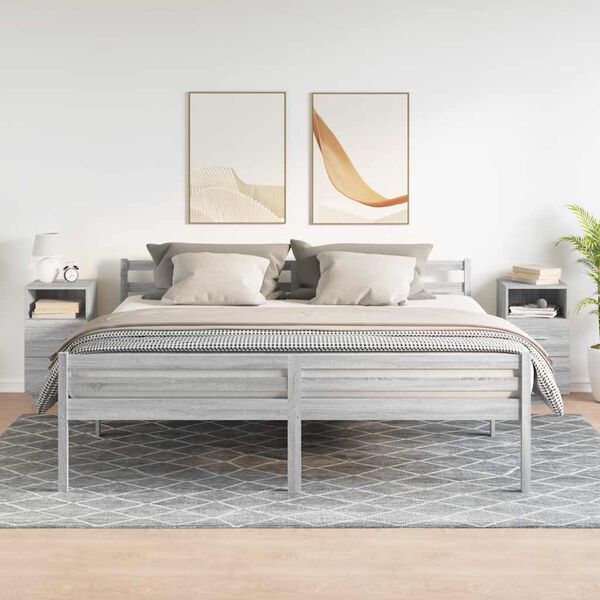 vidaXL Nattbord 2 stk med 2 skuffer gr&aring; sonoma 36x36x68 cm