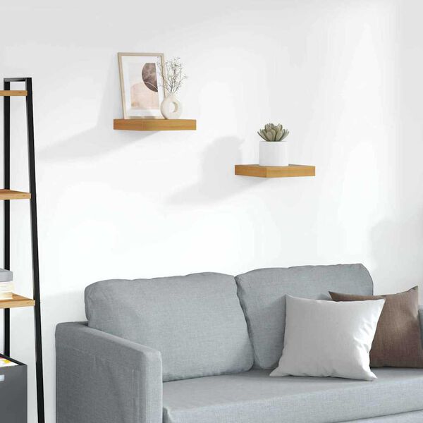 vidaXL Vegghylle 2 pcs Brun 23 x 23,5 x 4 cm Konstruert tre