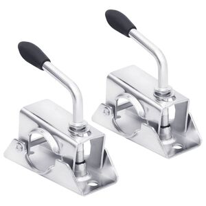 vidaXL Klemmer til st&oslash;ttehjul 2 stk 13,5x6,5x14 cm galvanisert st&aring;l