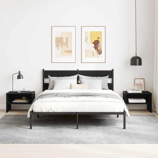 vidaXL Nattbordskap Svart eik 40 x 40 x 30 cm Konstruert tre