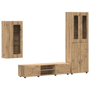 vidaXL TV-benksett med skuff FLORIN 3 pcs Artisan Eik Konstruert tre
