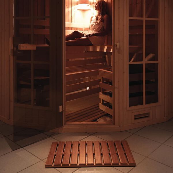 RIDDER Baderomsmatte av tre Grating Nature 52x52 cm