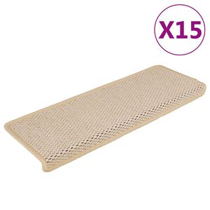 vidaXL Selvklebende trappematter sisal-utseende 15stk 65x21x4 cm Berber