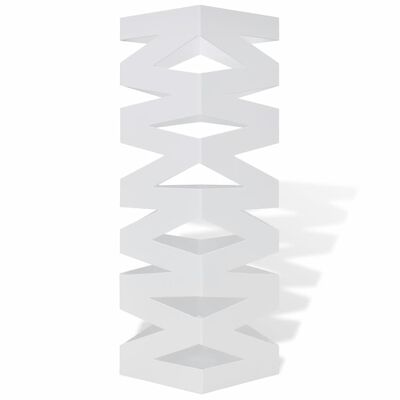 Hvit kvadratisk Paraplyholder Stokk i stål 48,5 cm