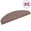 vidaXL Trappematter selvklebende 5 stk 65x21x4 cm lysebrun halvrund stor