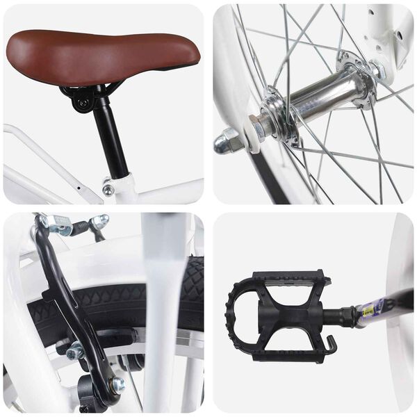 vidaXL Barnesykkel 20 Tommer for 6-11 &aring;r gammel Hvit