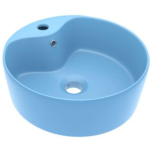 vidaXL Luksuri&oslash;s servant med overl&oslash;p matt lysebl&aring; 36x13 cm keramisk