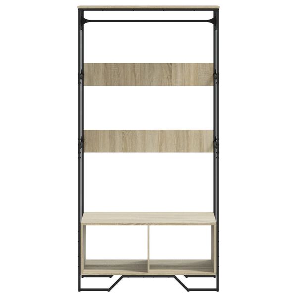 vidaXL Garderobe sonoma eik 90x50x180 cm konstruert tre