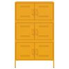 vidaXL Highboard sennepsgul 68x39x113 cm st&aring;l