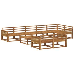 vidaXL Utend&oslash;rs sofa-sett 9 pcs Naturlig Solid akasietre