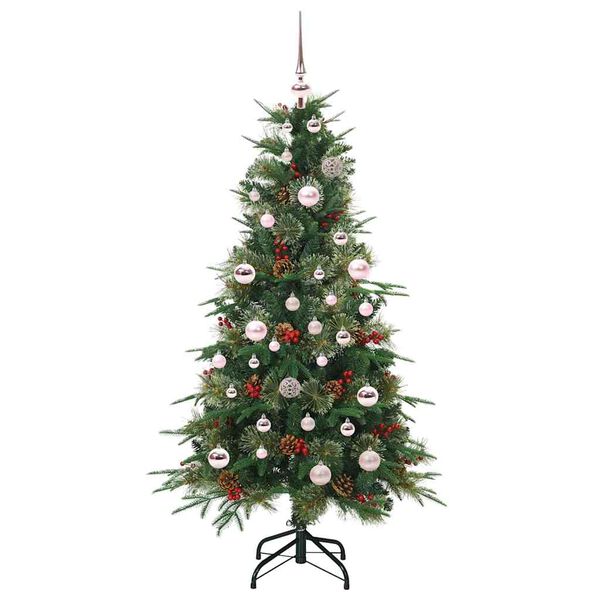 vidaXL Kunstig sammensatt juletre med 150 LED gr&oslash;nn 150 cm PE og PVC