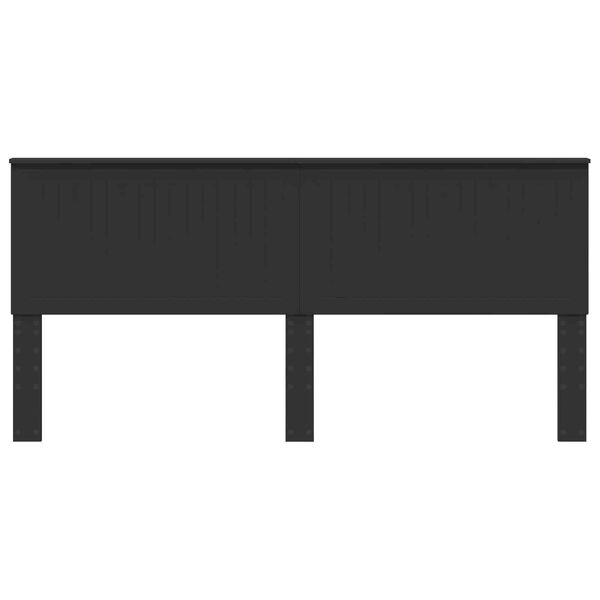 vidaXL Hodegavl med hodegjerde Svart Eik 200 cm Konstruert tre