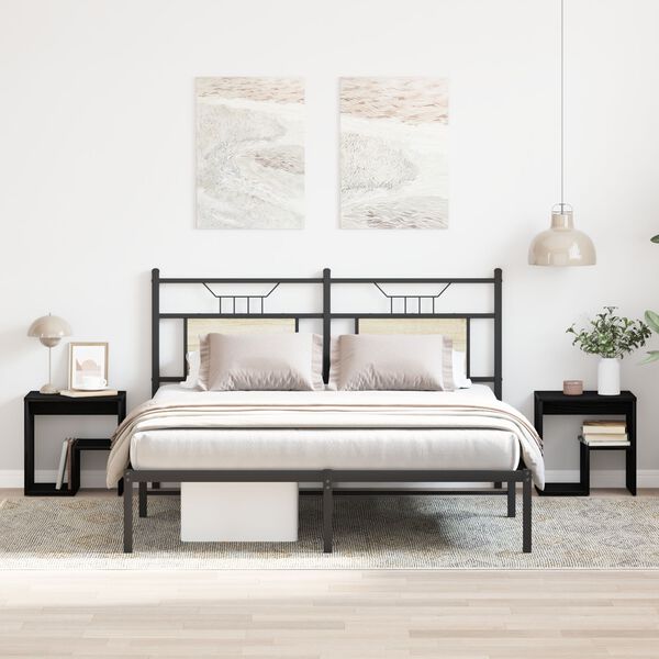 vidaXL Nattbordskap 2 pcs Svart Eik 40 x 30 x 40 cm Konstruert tre