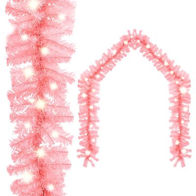 vidaXL Julekrans med LED-lys 20 m rosa