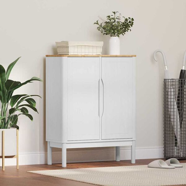 vidaXL Serviesskap FLORO Hvit 70 x 30 x 70,5 cm Massiv furu