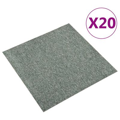 vidaXL Teppefliser gulv 20 stk 5 m² 50x50 cm grønn
