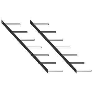 vidaXL Veggmonterte vinstativer for 14 flasker 2 stk svart metall