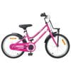 vidaXL Barnesykkel 18 Tommer for 5-7 &aring;r gammel Rosa og svart