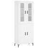 vidaXL Highboard hvit 69,5x34x180 cm konstruert tre