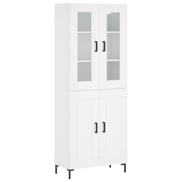 vidaXL Highboard hvit 69,5x34x180 cm konstruert tre