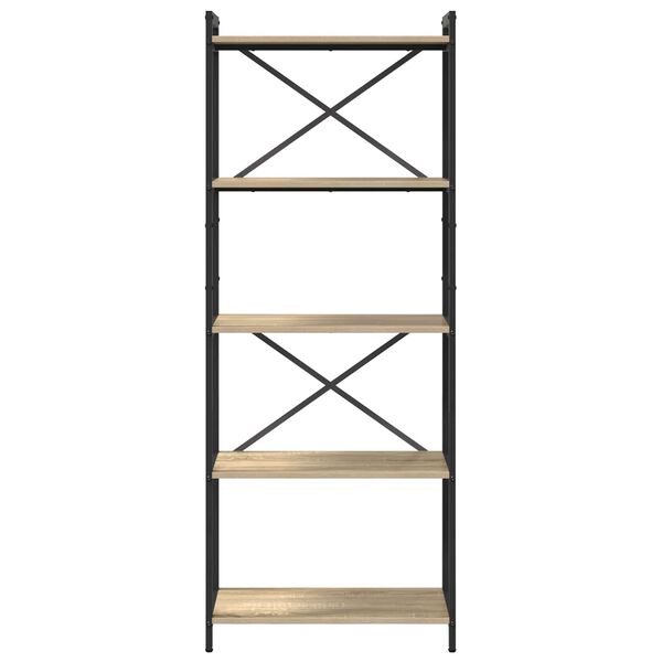 vidaXL Bokhylle Sonoma eik 60 x 30 x 155 cm Konstruert tre